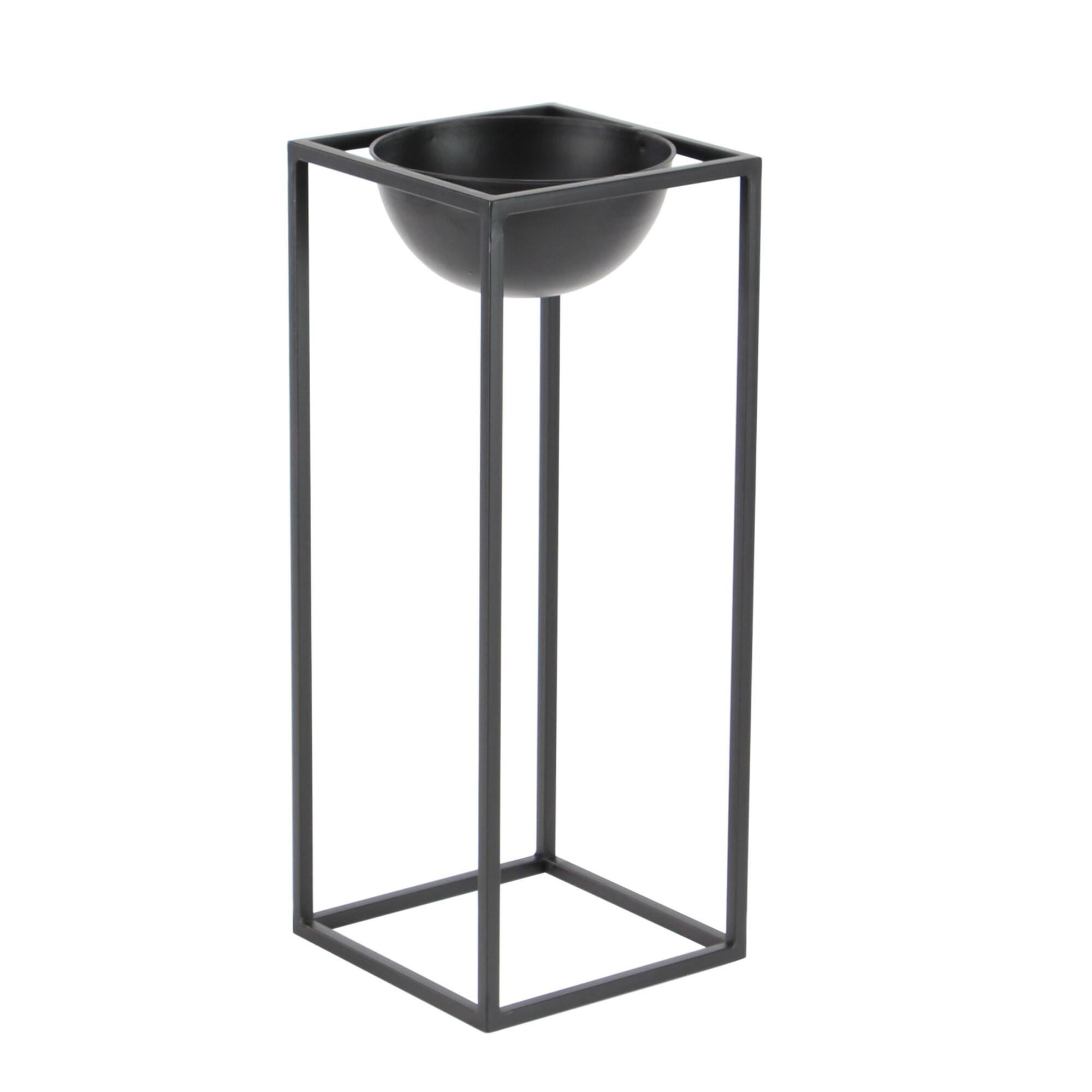 Black Metal Modern Planter Set
